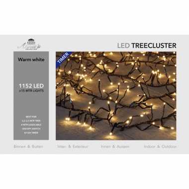 1x clusterverlichting met timer en dimmer 1152 leds warm wit 15 m