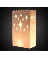 15x candle bags met sterren print 26 cm